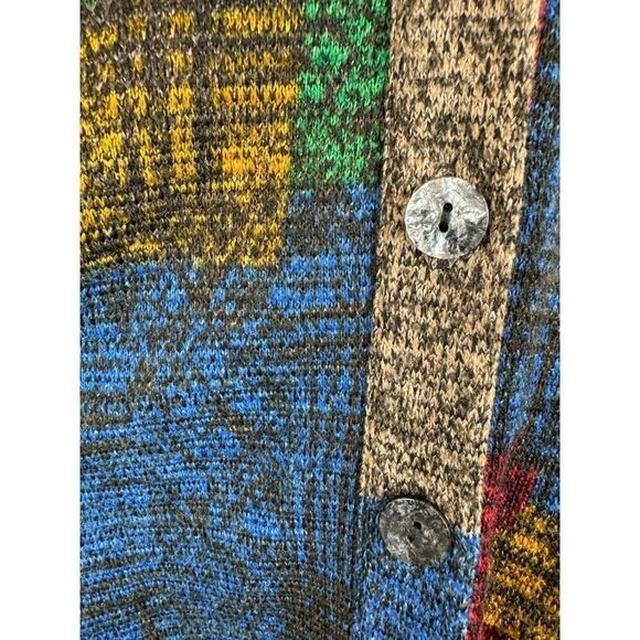 ALI MILES multicolor A-line button down knit shirt blouse cardigan size L - Picture 5 of 9
